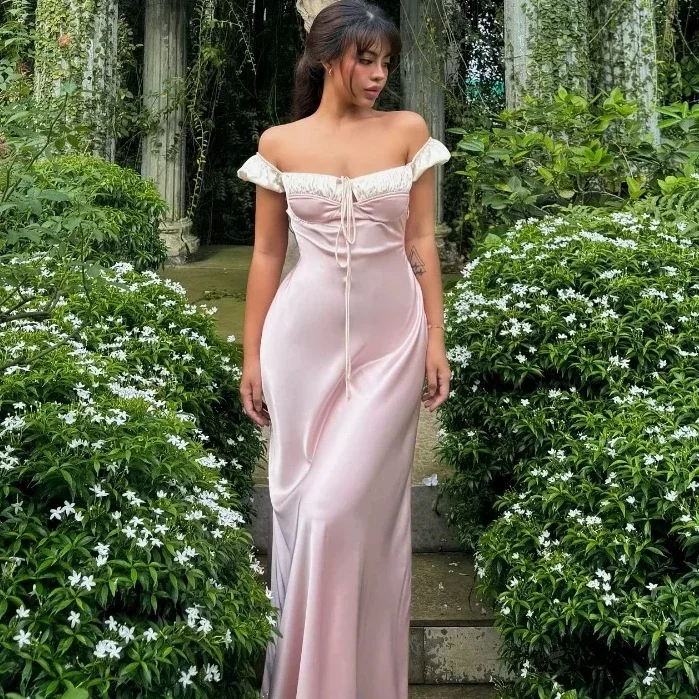 

French Elegant Pink Dress Y2K Summer Slim Sweet Tank Dresses Fashion Evening Party Club Vestidos Women's New Temperament Dress