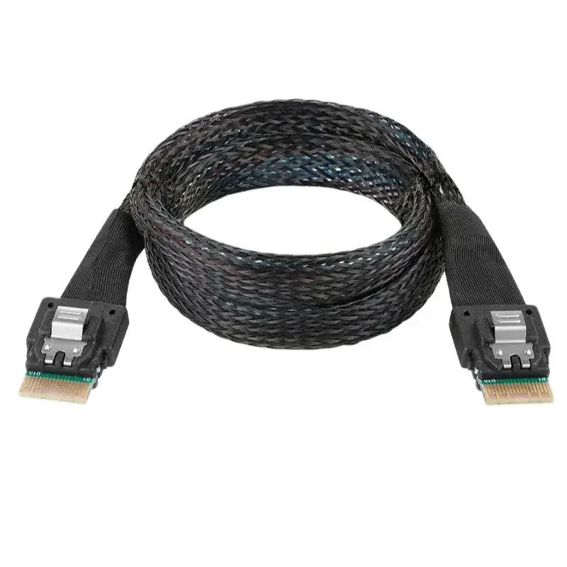 SFF-8654 Slim SAS Target To PCI-E Slimline SAS 4.0 SFF-8654 4i 38pin Host Mini SAS Cable