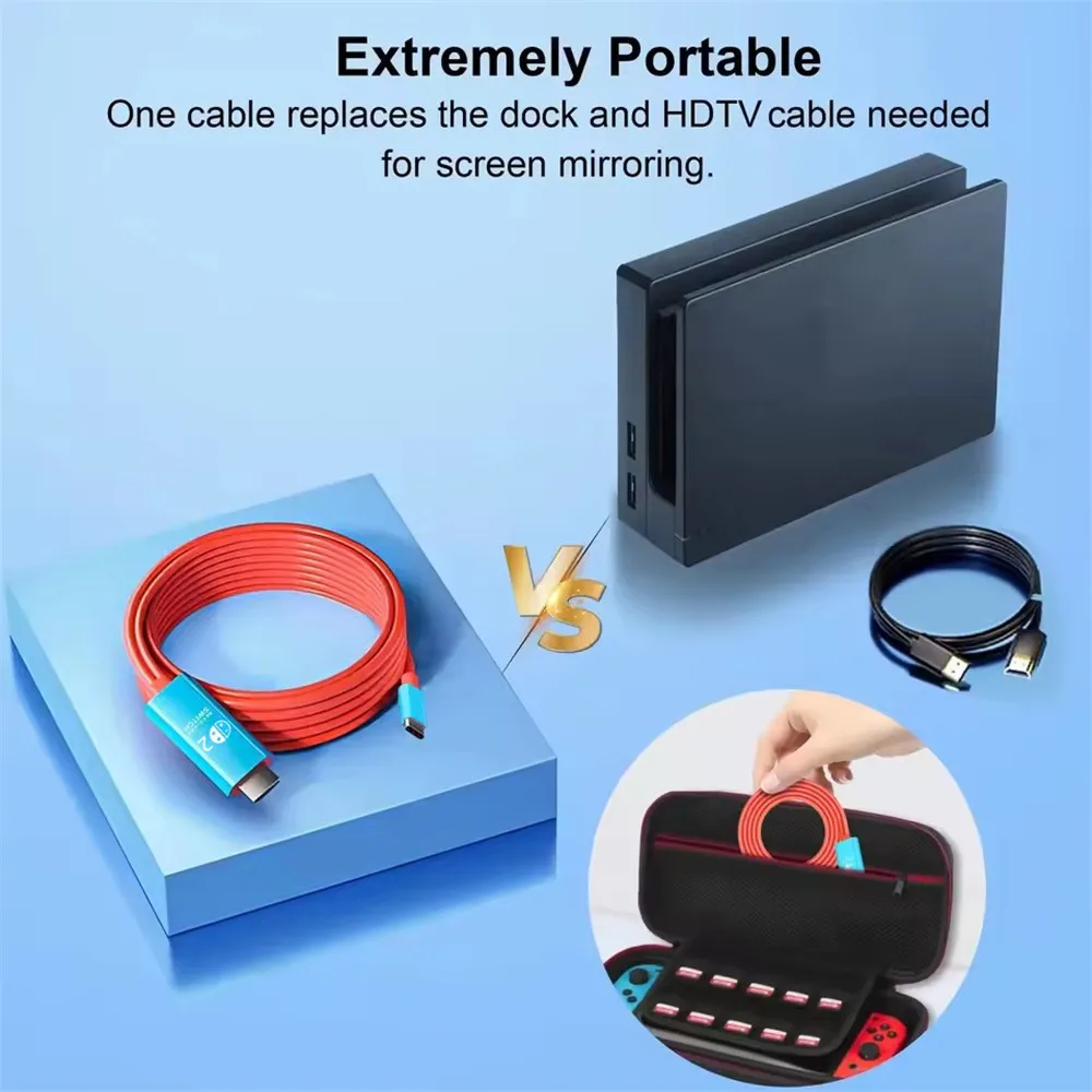 Type C to HDMI-compatible 4K Cable 100W PD Charging USB C HDTV Adapter for Steam Deck MacBook iPad Laptop Phone Tablet
