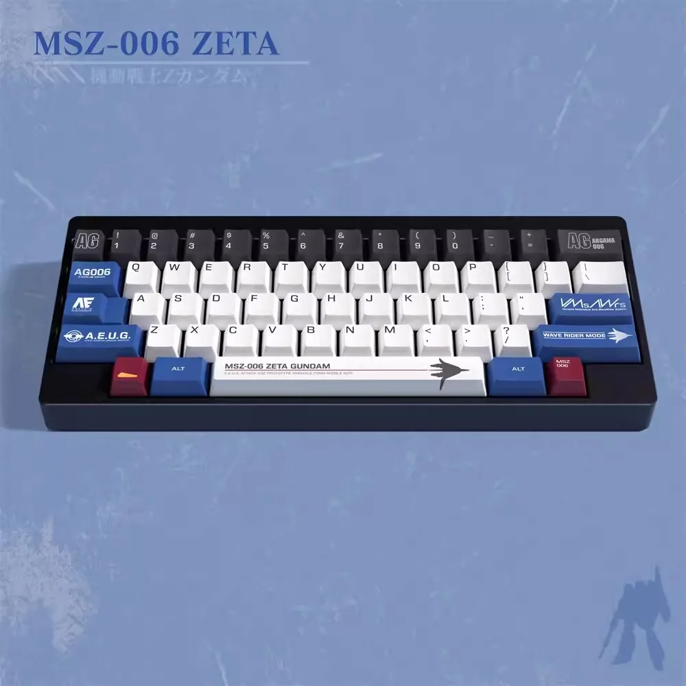 Imagem -03 - Zeta Gundam Teclado Mecânico Keycaps Pbt Sublimação Dye pc Gaming Original Msz006 Keycap