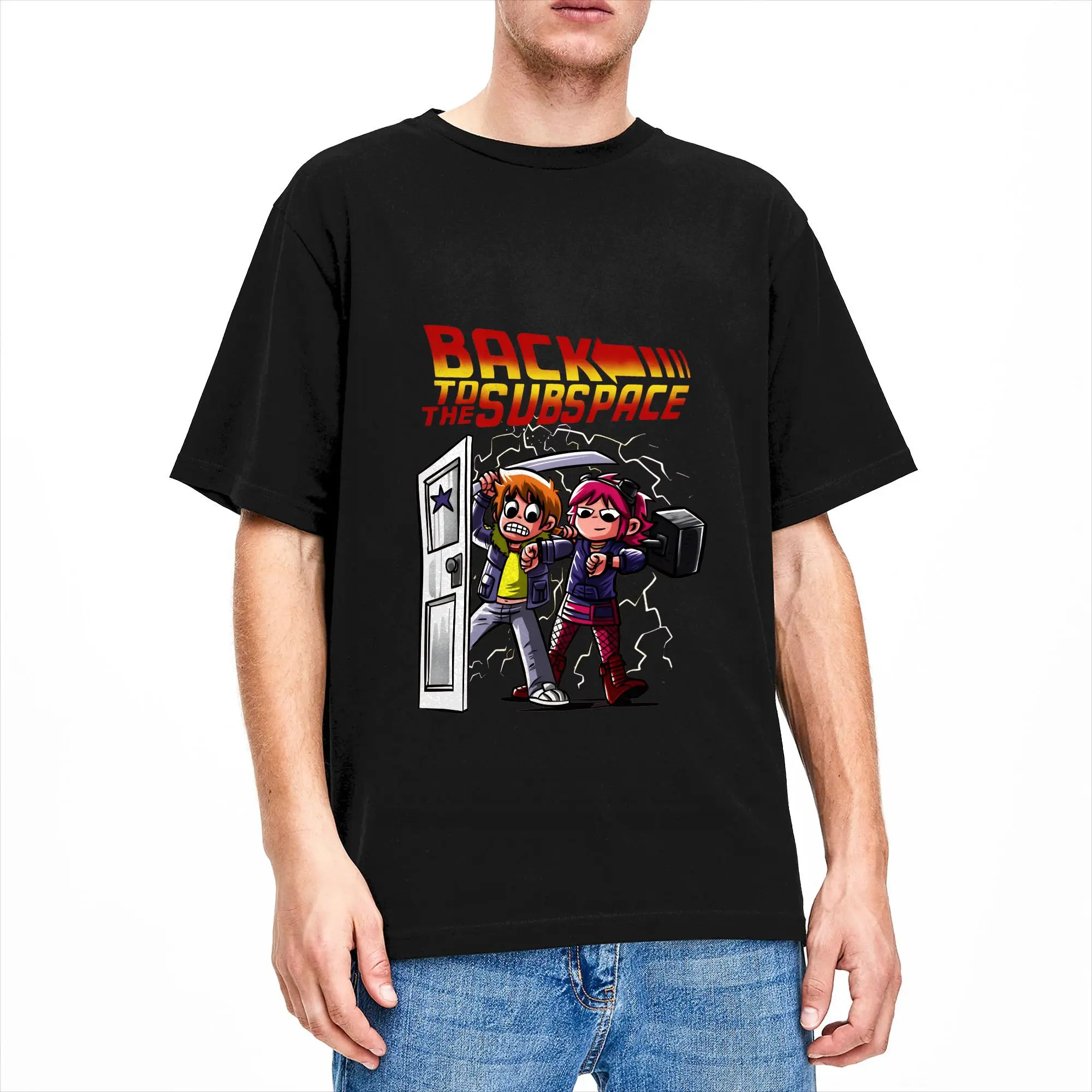 Scott Pilgrim T Shirts Men 100% Cotton Funny T-Shirt Round Collar  Tee Shirt Short Sleeve Clothes Graphic Printed