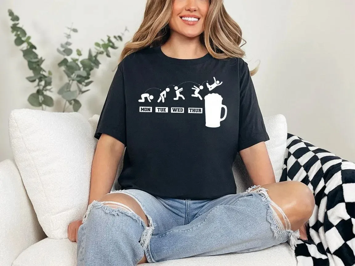 Beer Day T-Shirt Summer Women's Tracksuit O-Neck Short Sleeve Pullover Top Breathable Sportswear Harajuku Fashion Streetwear