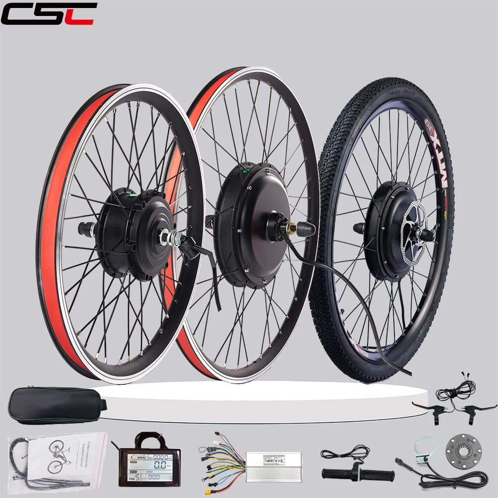 CSC 48V 1000W 1500W roue arrière 20 "26" 27.5 ”29" Kit de Conversion de vélo électrique 36V 250W 350W 500W Kit de moteur de moyeu Ebike