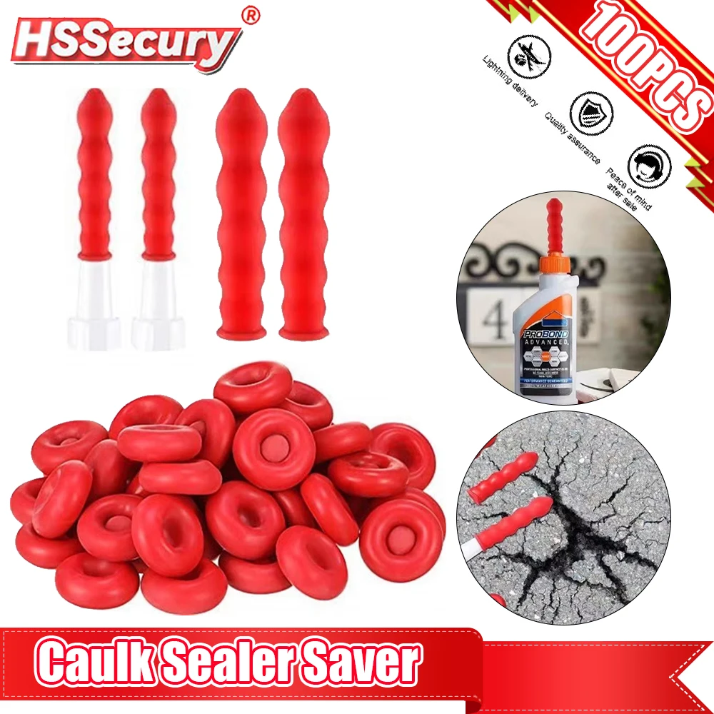 

100pcs Caulking Gun Nozzles Cap Red Caulk Saving Cap Caulk Sealer Saver Open Caulking Tube for Sealing and Preserving Tools