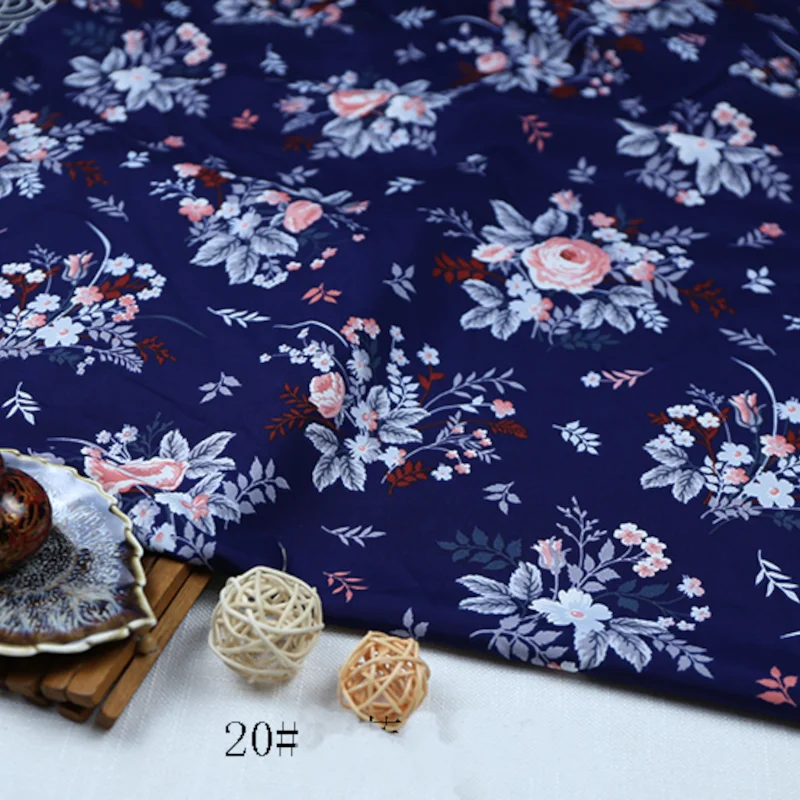 3/5/10m Opaque Large Flower Printed Chiffon Fabric Spring Summer Dress Cloth Floral Material By the Meter