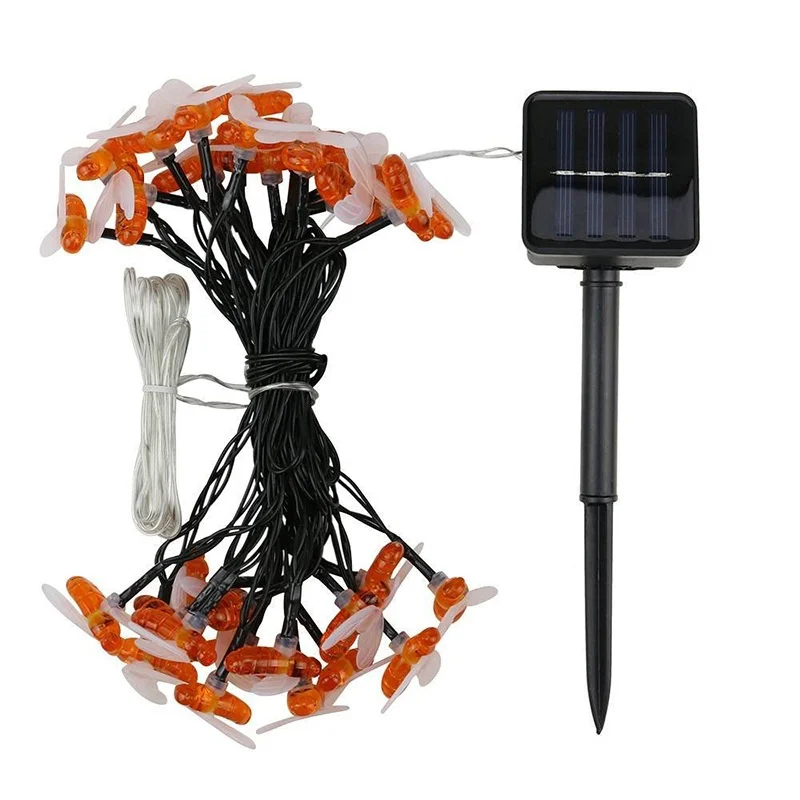 Honey Bee Solar String Lights 50 LED Outdoor Garden Fence Decoration Solar Powered 5M/10M Perfect for Summer Home Decor