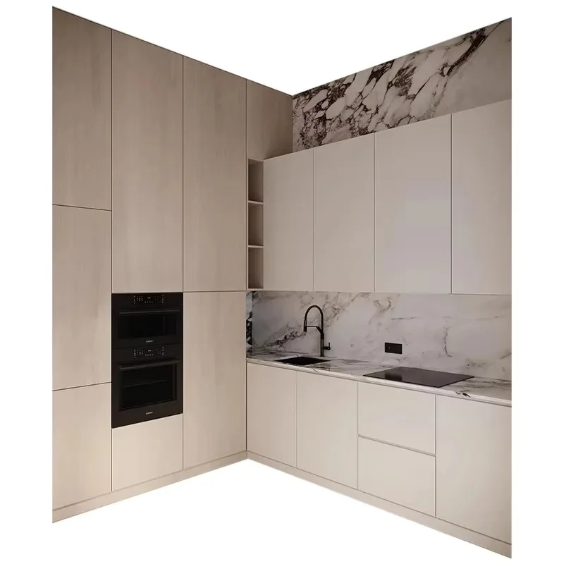 

Кухонные шкафы минималистичного дизайна с раковиной Производитель кухни на заказ Китай