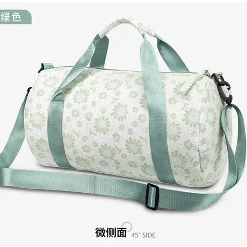 Oxford Zipper 2024 Hot Selling Travel Bag Solid Color Flower Versatile Fitness Leisure Shoulder Bag Soft Large Capacity Handbag