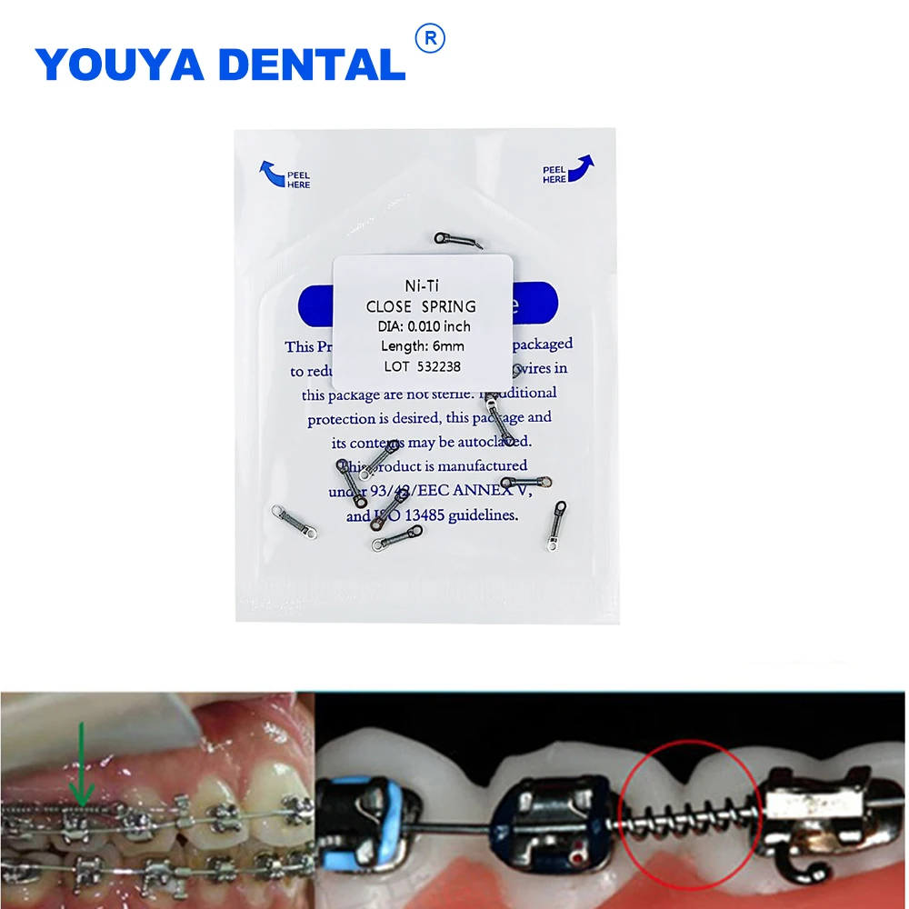 

1 Pack Dental Orthodontic NiTi Close Spring Pull Ring Torque Spring Anterior For Dentist Brackets Braces 0.012x6mm 0.010x6mm