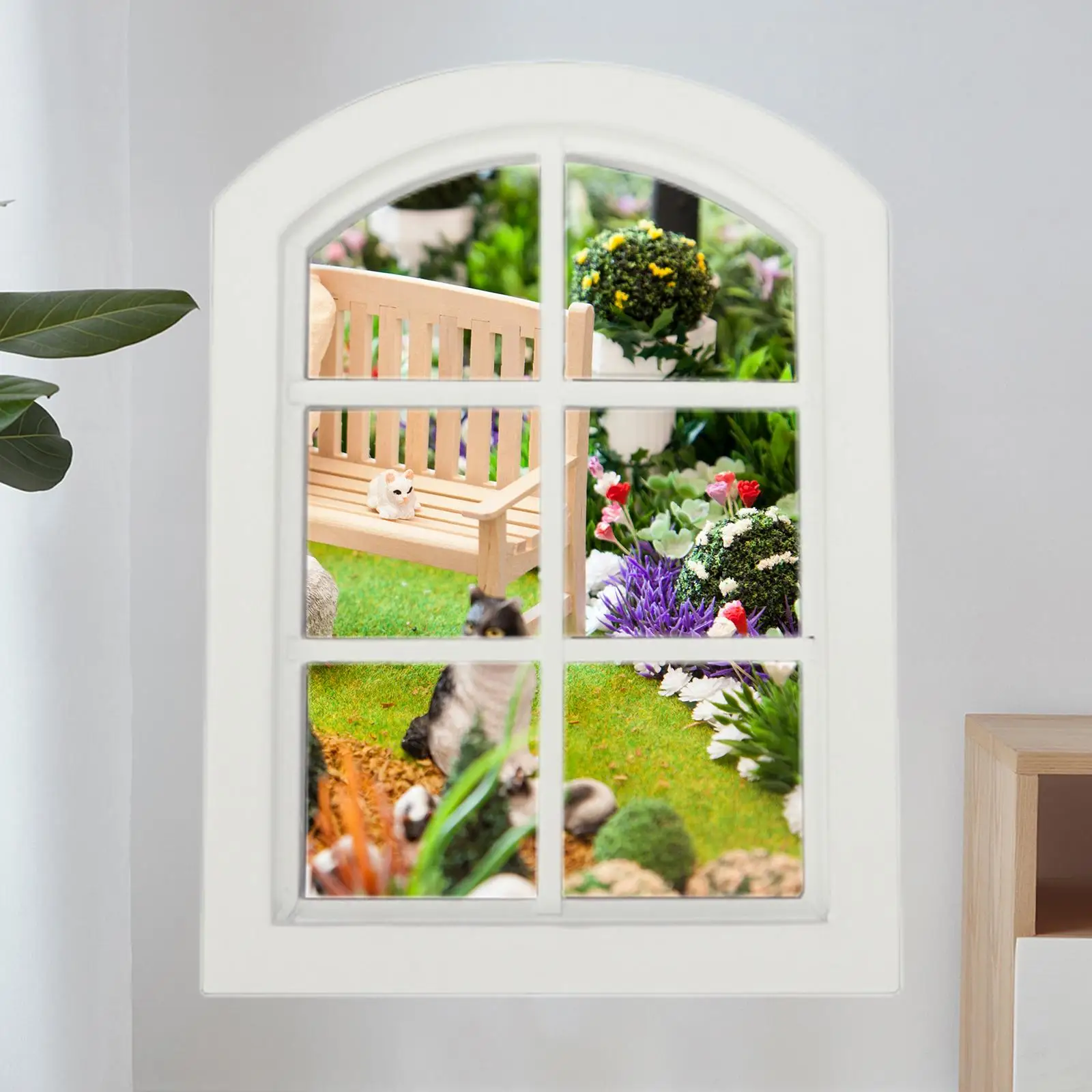 Accessori per mobili per finestre per case delle bambole in miniatura in legno WhiteArch