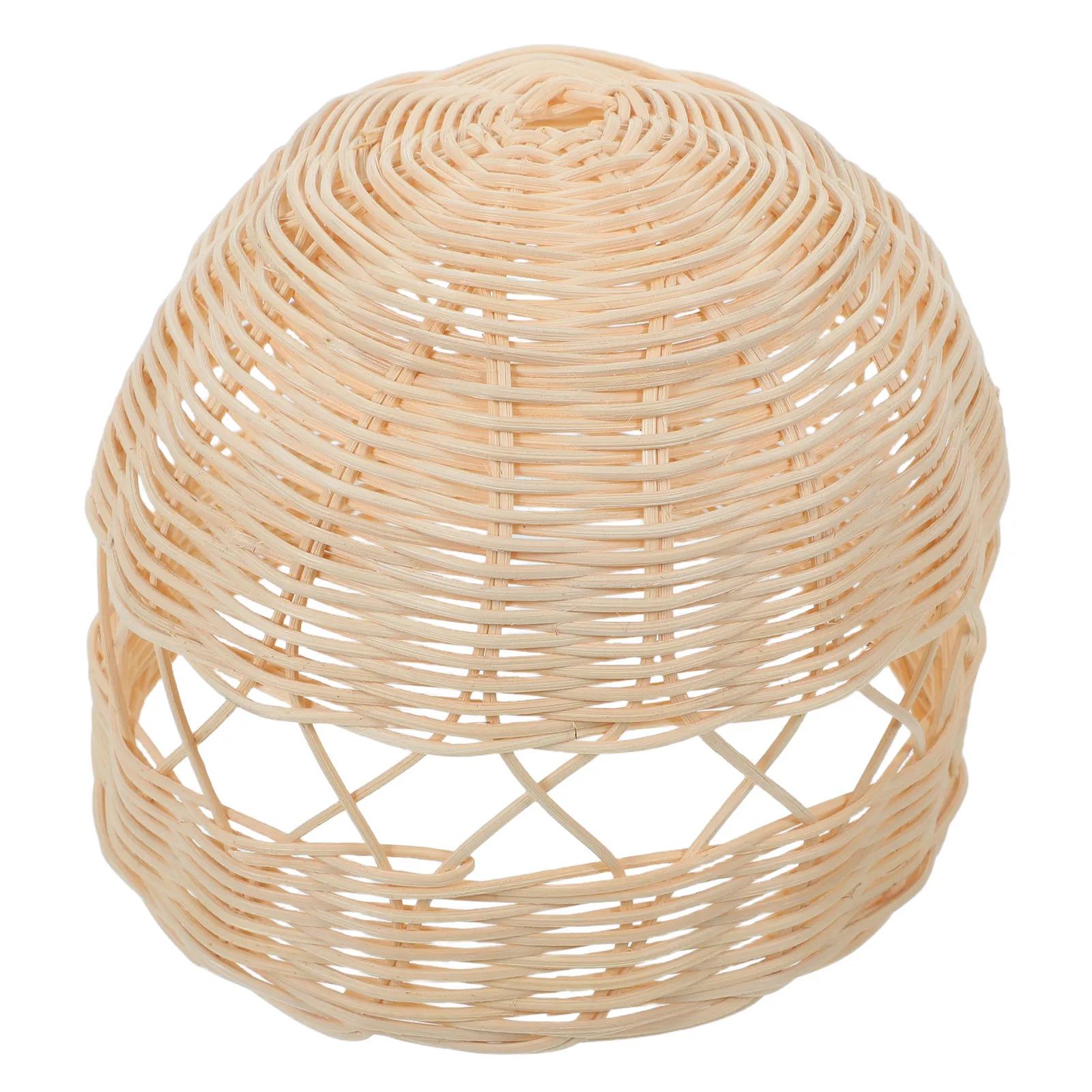 Rattan Lampshade Handwoven Coastal Dome E27 Pendant Light Cover 17cm for Table Lamp Cafe Home Decor