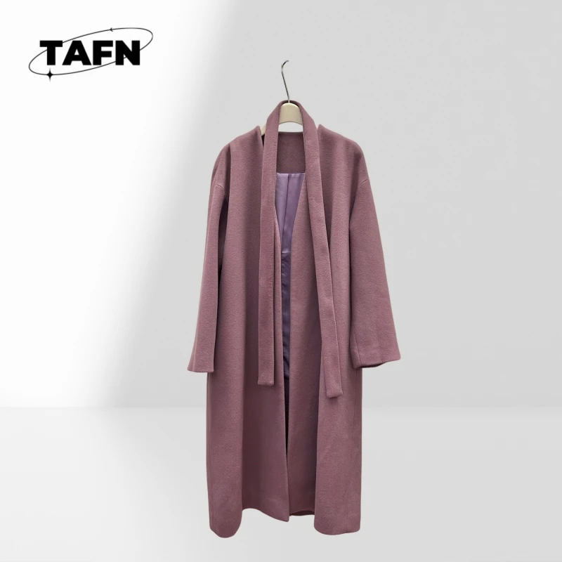 Beliebter europäischer und amerikanischer Stil aus Wolle, warm, winddicht, Bankett, luxuriös, für Senioren, Damen, lang geschnitten, trendig, SimpleA25261