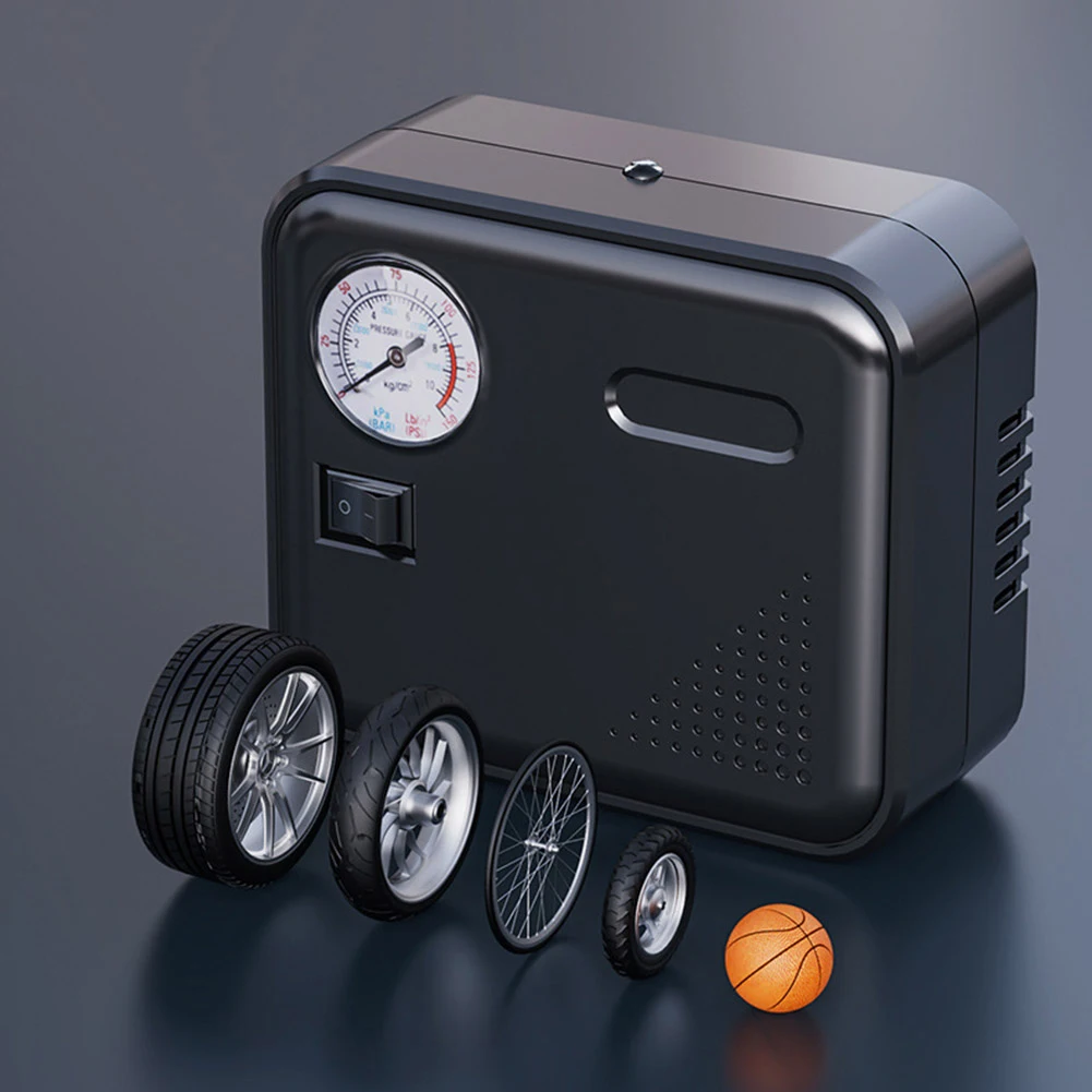 Tire Inflator Portable Car Air Compressor DC 12V Auto Air Pump Pointer Type Tire Pressure Display Electric Tire Pump With Light