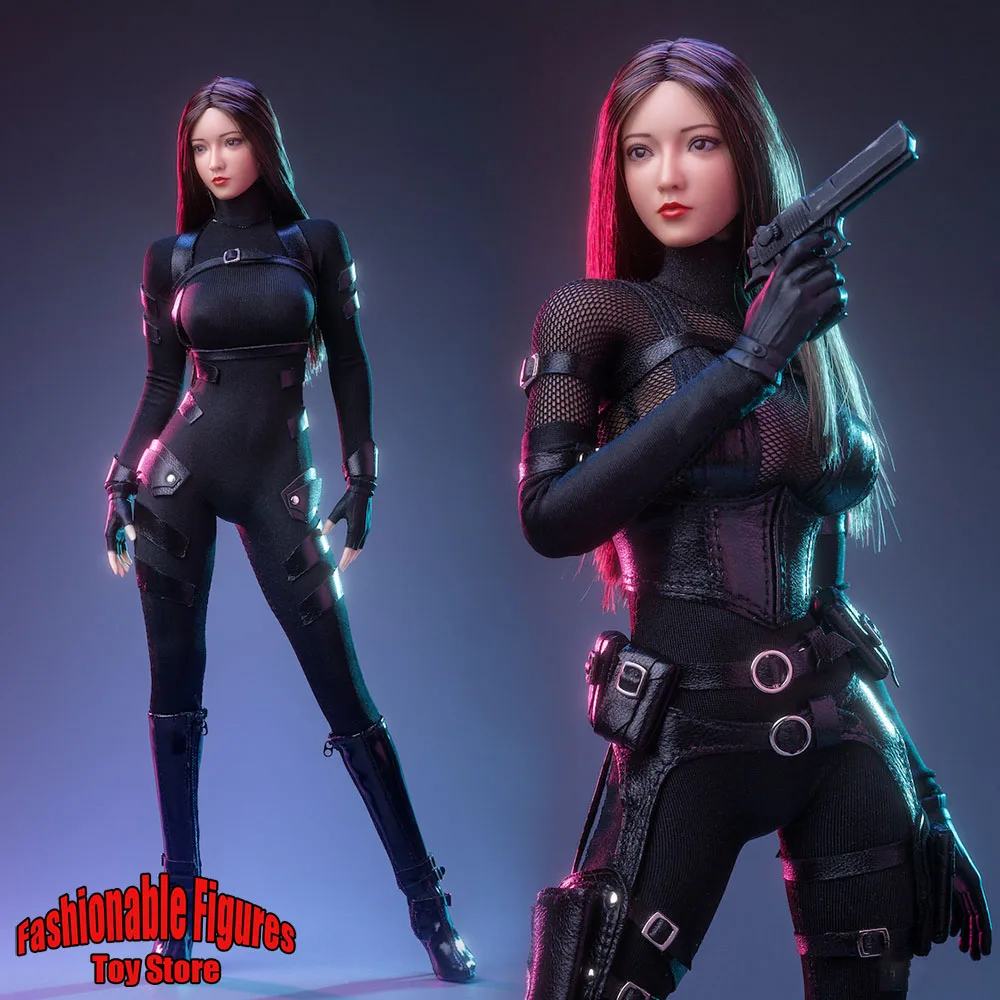 3S001/3S002 1/6 Female Tights Combat Stealth Black Clothes Suit & Leather Jacket Model For 12'' Female Action Figure In Stock