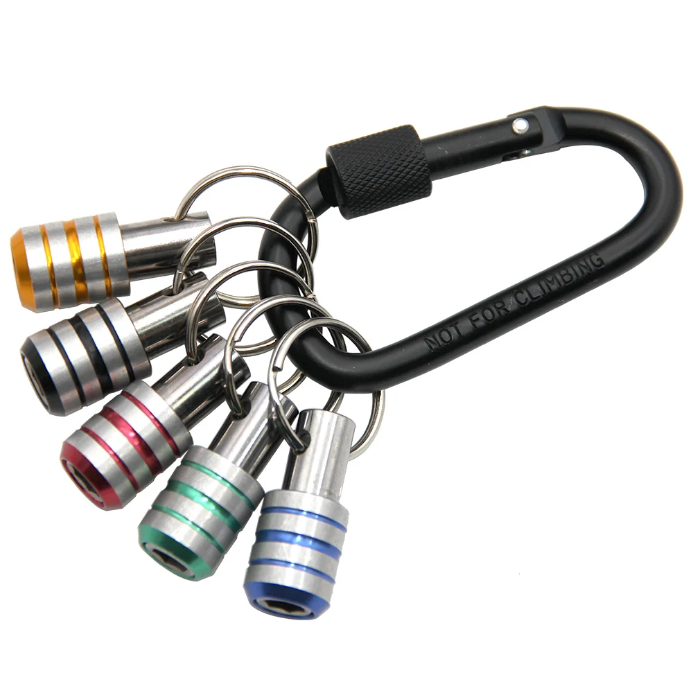 5pc Color Keychain Quick Change Connecting Rod 1/4 Hexagonal Handle Screwdriver Head Quick Release Sleeve Conversion Rod Set