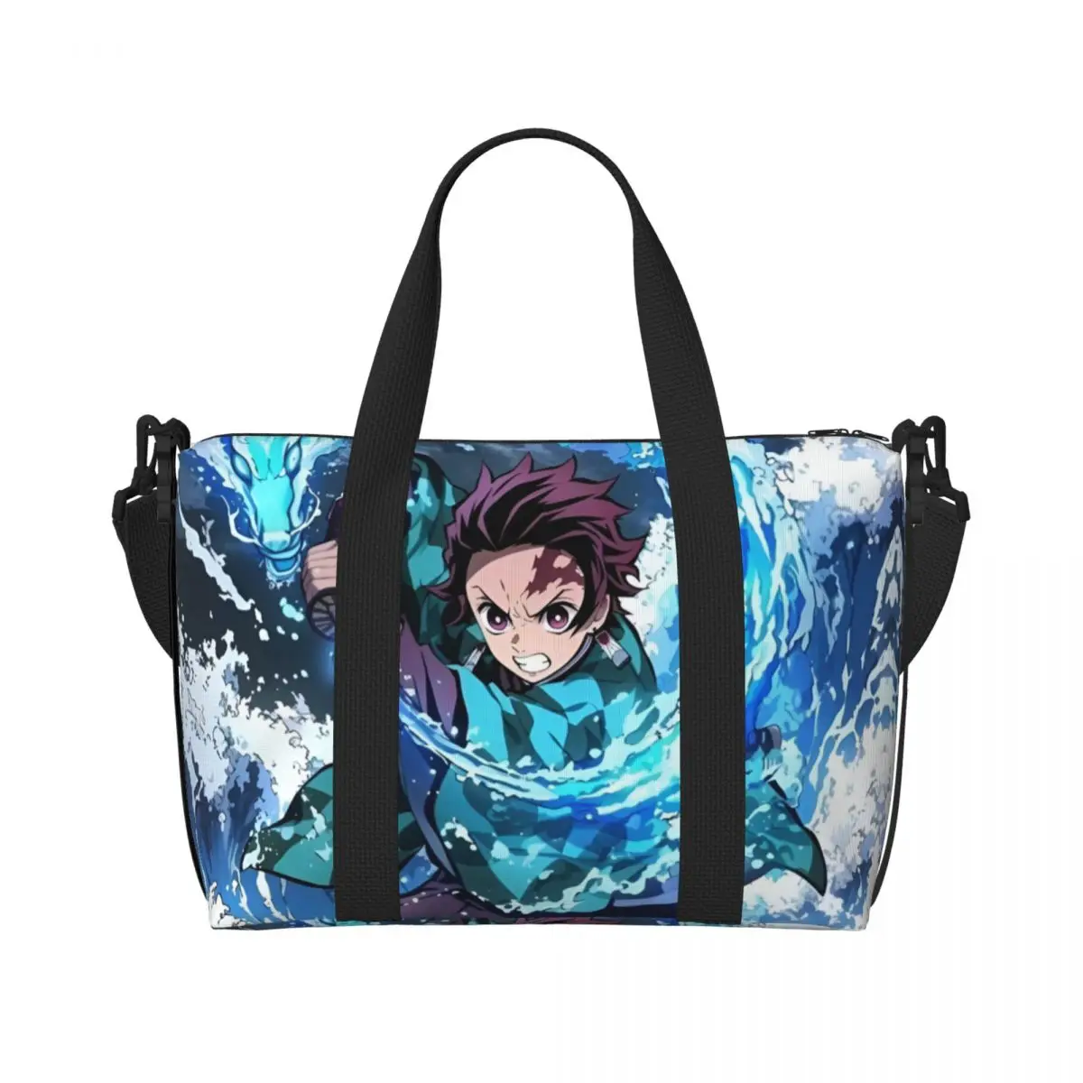 

Пляжная сумка D-Demons Slayers, очень большая, для спортзала, с изображением японских аниме-персонажей, классических героев, для путешествий и покупок