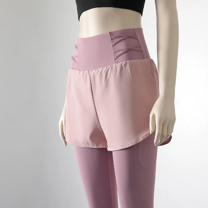 High Waist Quick Dry Yoga Pants Loose Casual Sport Shorts Anti-Light Running Fitness Clothes for Women