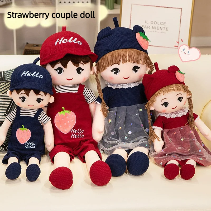

Мягкие плюшевые куклы-девочки 60/80 см, милые плюшевые игрушки, подарок на день рождения для девочек, с шапкой и юбкой, очаровательная тряпичная кукла