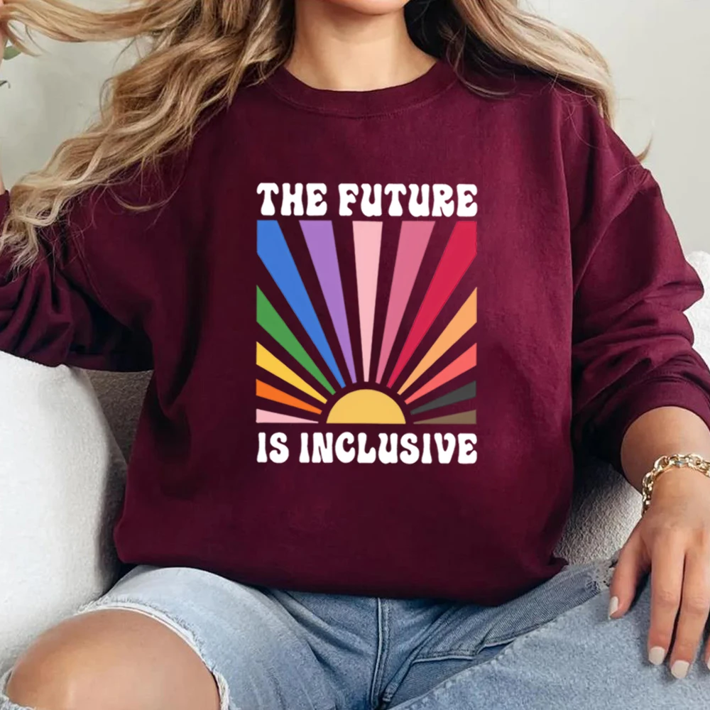The Future Is Inclusive Sweatshirt Rainbow Pride Sweater Gay Pride Pullover Lgbtq Shirt Unisex Long Sleeves Sweatshirts