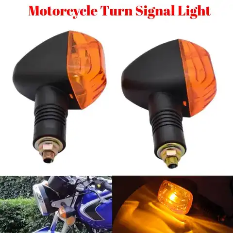 Motorcycle Turn Signals Amber Lights Unversal 12V Moto Bulb Indicators Turn Signals For Haojue Qjmotor GT125 QS125-5 QS125-3A