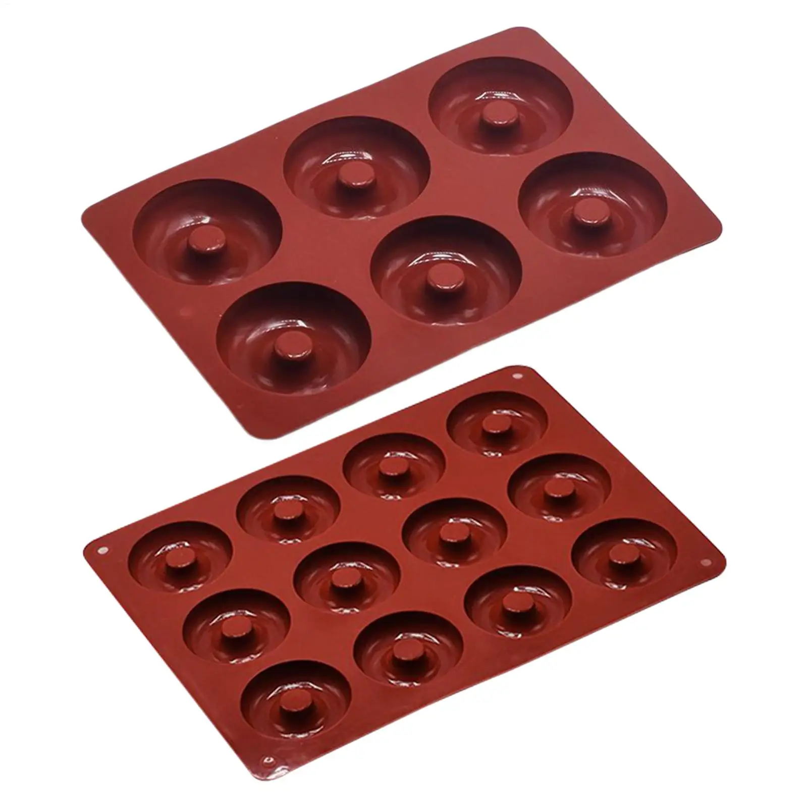 6/12 Cavity Donut Silicone Mold, Non-Stick Easy Release Baking Mould for Chocolate & Candy, Reusable Cupcake Topper Maker