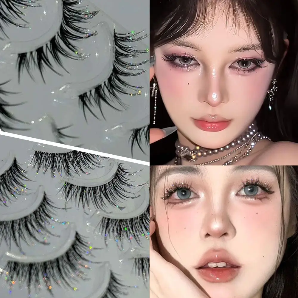 Daily Natural Lash Cluster Fake Eyelashes Lash Extension Glitter Eyelashes Eye Makeup Useful Cosmetics Cross False Lashes