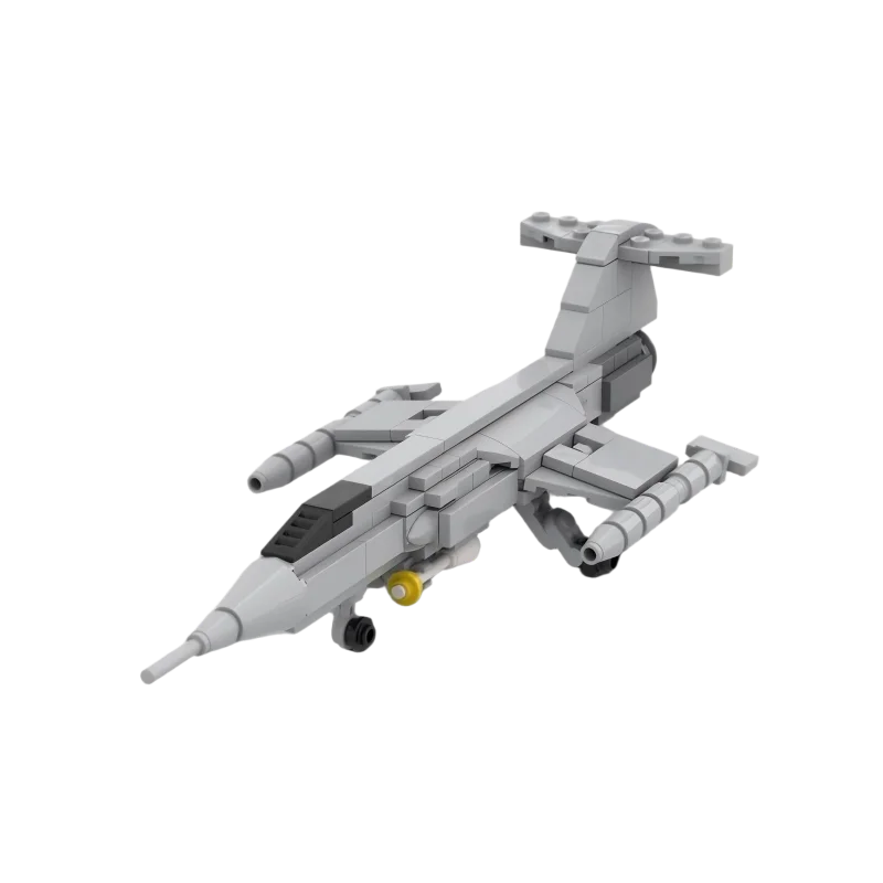Bloques de construcción MOC de la Segunda Guerra Mundial, modelo de combate de F-104, ladrillos ensamblados, tecnología de avión, juguete, regalo de Navidad