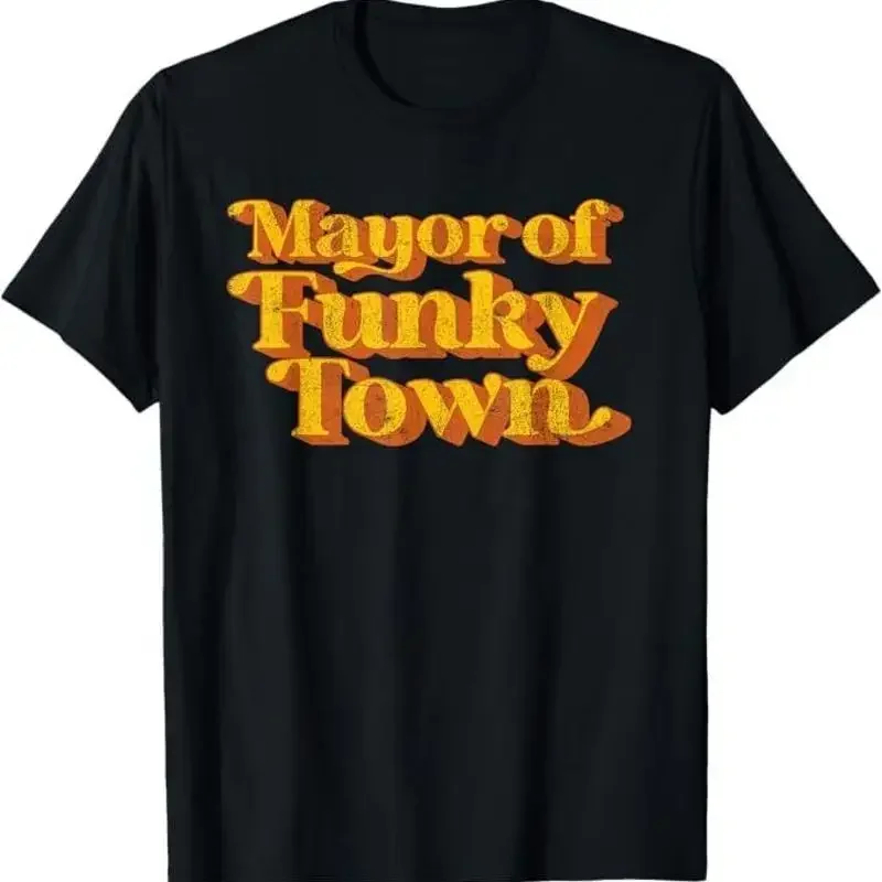 Retro Mayor Of Funky Town Funny Vintage 70's Disco Party T-Shirt