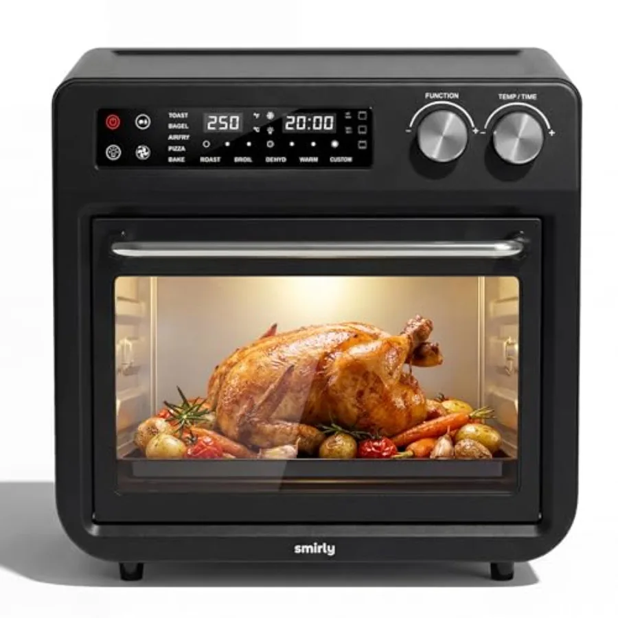 

Цифровая аэрофритюрница-тостерница 27QT, комбинированная печь 10-в-1 с конвекцией, настольная, с отделкой из нержавеющей стали, для пиццы (на 12 порций) и тостов (на 6 порций)