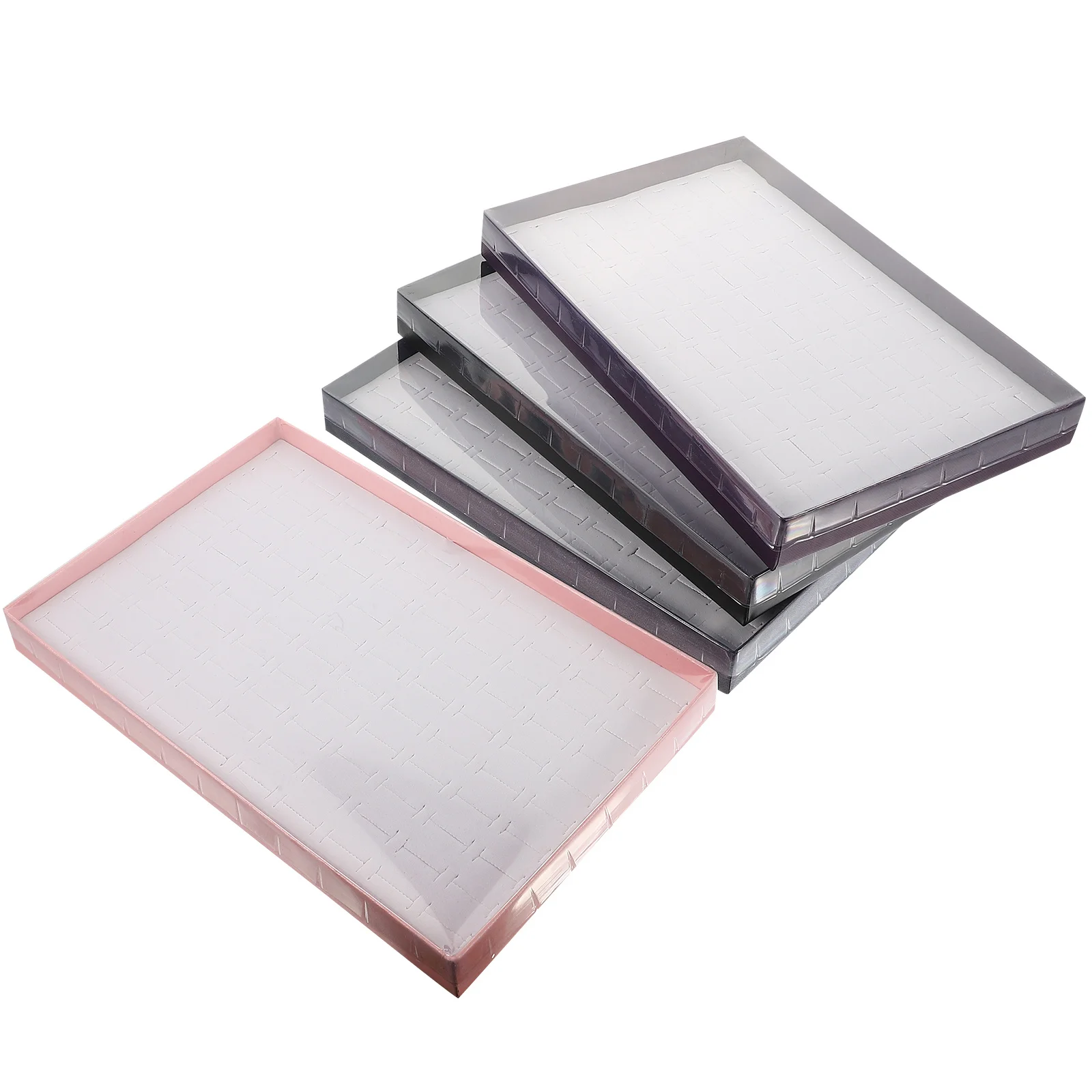 4Pcs Jewelry Trays Ring Organizer Storage Holder Earring Display Case Pin Board Ring Displays for Selling Pin Display