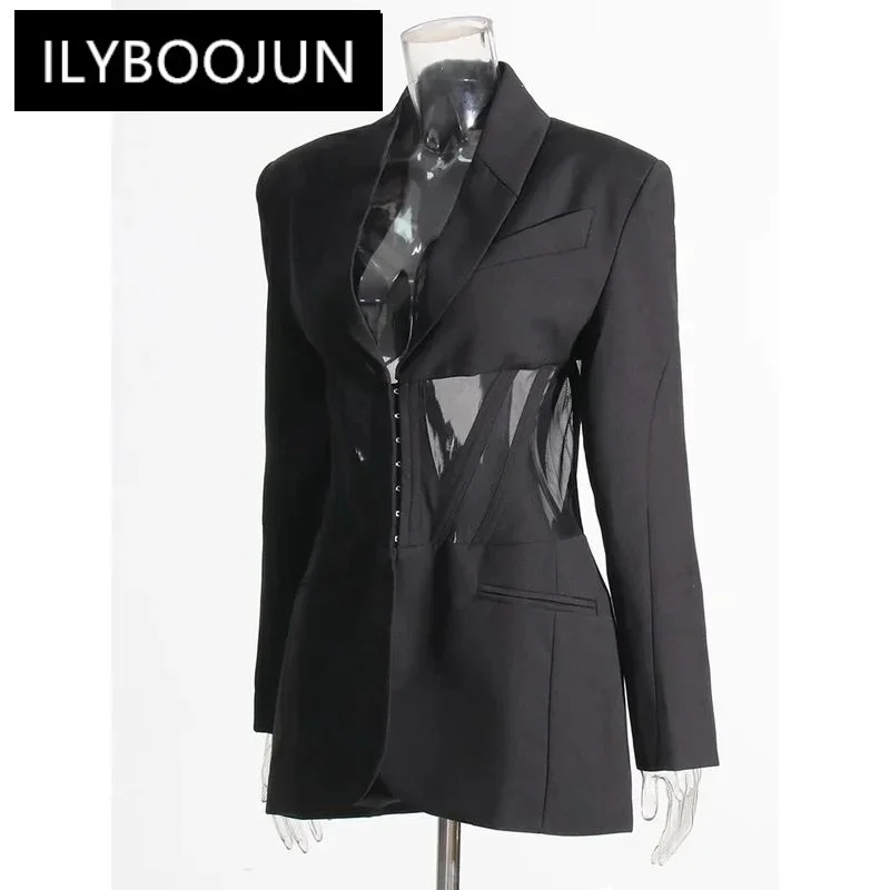 

ILYBOOJUN Slim Minimalist Blazers For Women Notched Collar Long Sleeve Temperament Blazer Female Fashion Style Clothing New