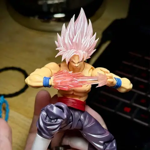 I lager DL CUSTOM Dragon Ball Z SHF Super Saiyan Rose Son Goku Black Zamasu Huvudtillbehör Actionfigur Anime Modell Presentleksak 10 best sales Goku Black - №4