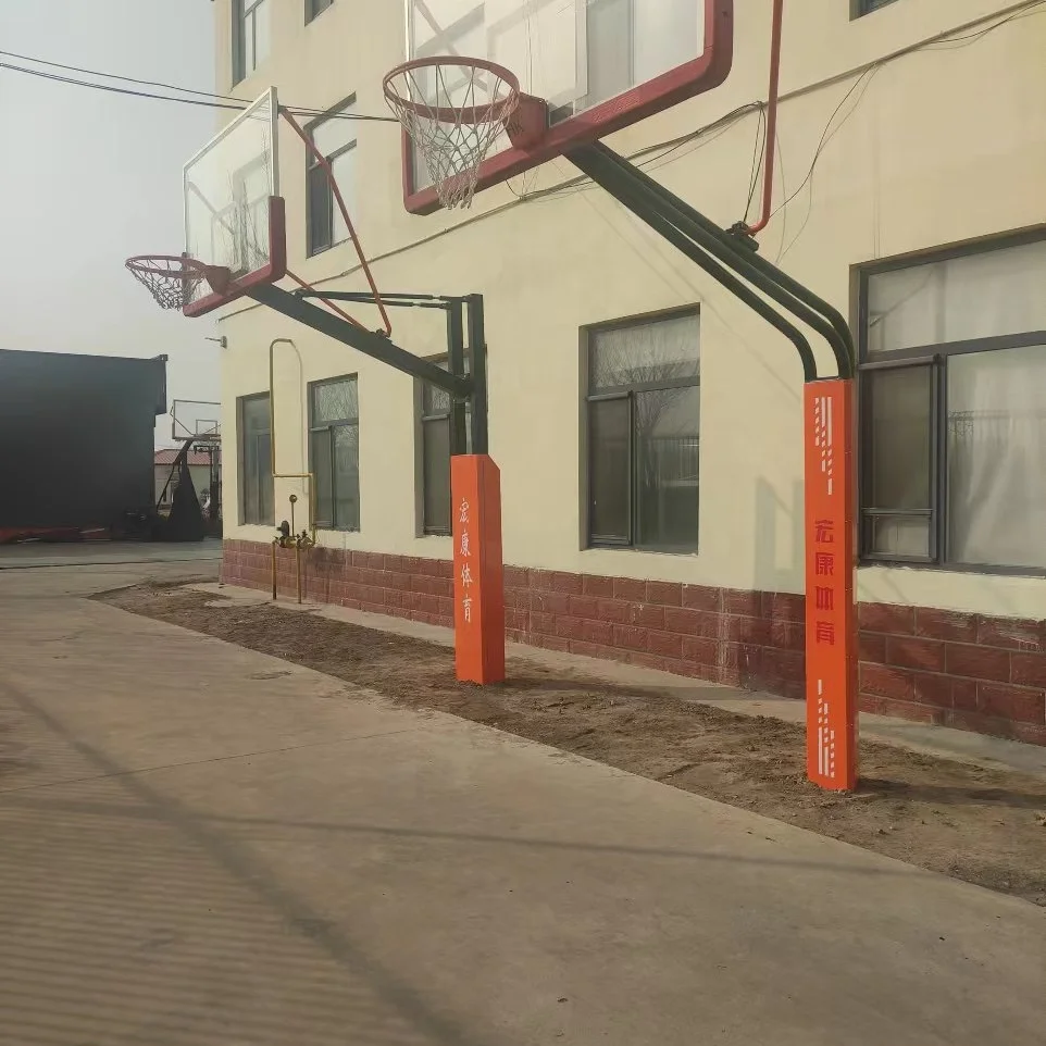 Height Adjustable Fixed Inground Basketball Hoop Stand for Outdoor Basketball goalpromote sales
