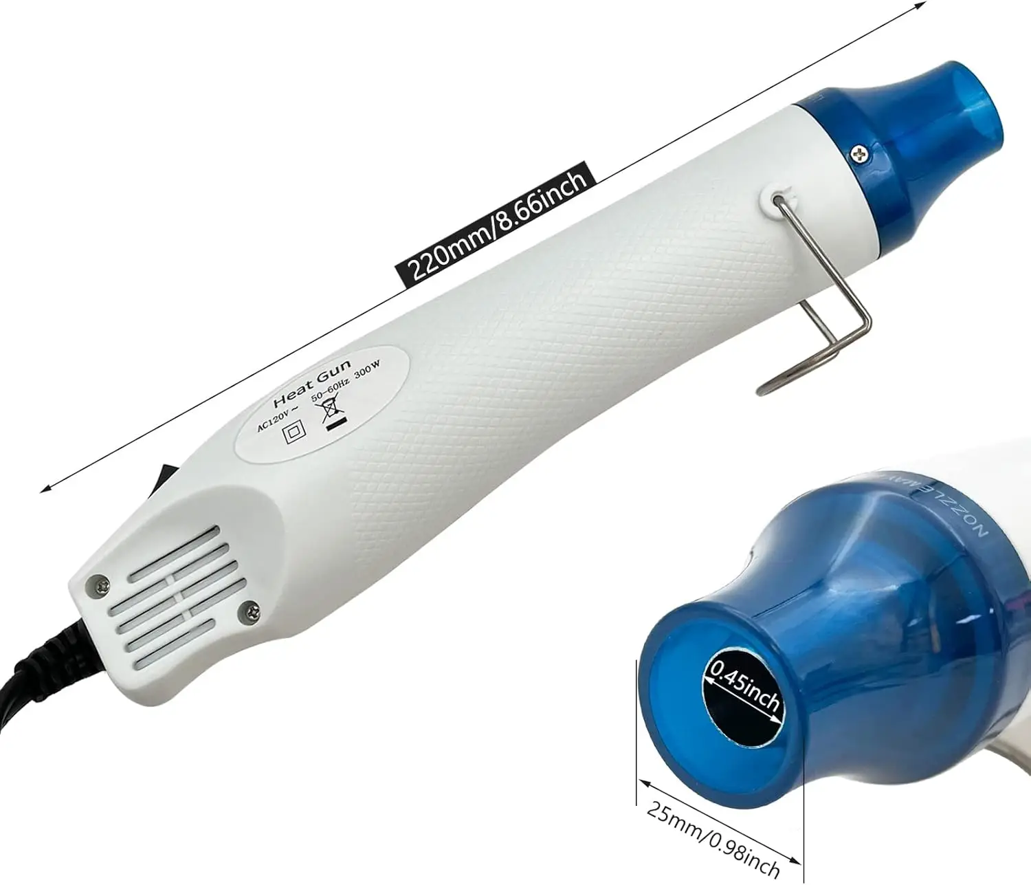 Heat Gun, Mini Hot Air Gun for DIY Crafts Portable Handheld  Electrical Heater Tool for Embossing Shrink Wrapping Drying Paint