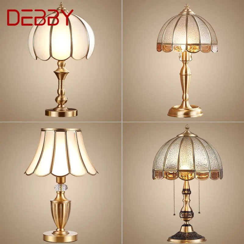 

DEBBY Brass Table Lights LED Modern European Creative Luxury Glass Copper Desk Lamp For Home Living Room Study Bedroom