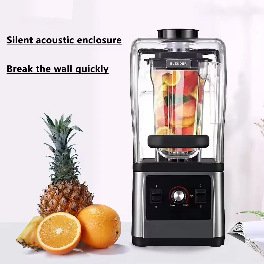 Quiet Smoothie Blender with Sound Cover, Commercial Milk Tea Shop Ice Shaver Multi Purpose Machine