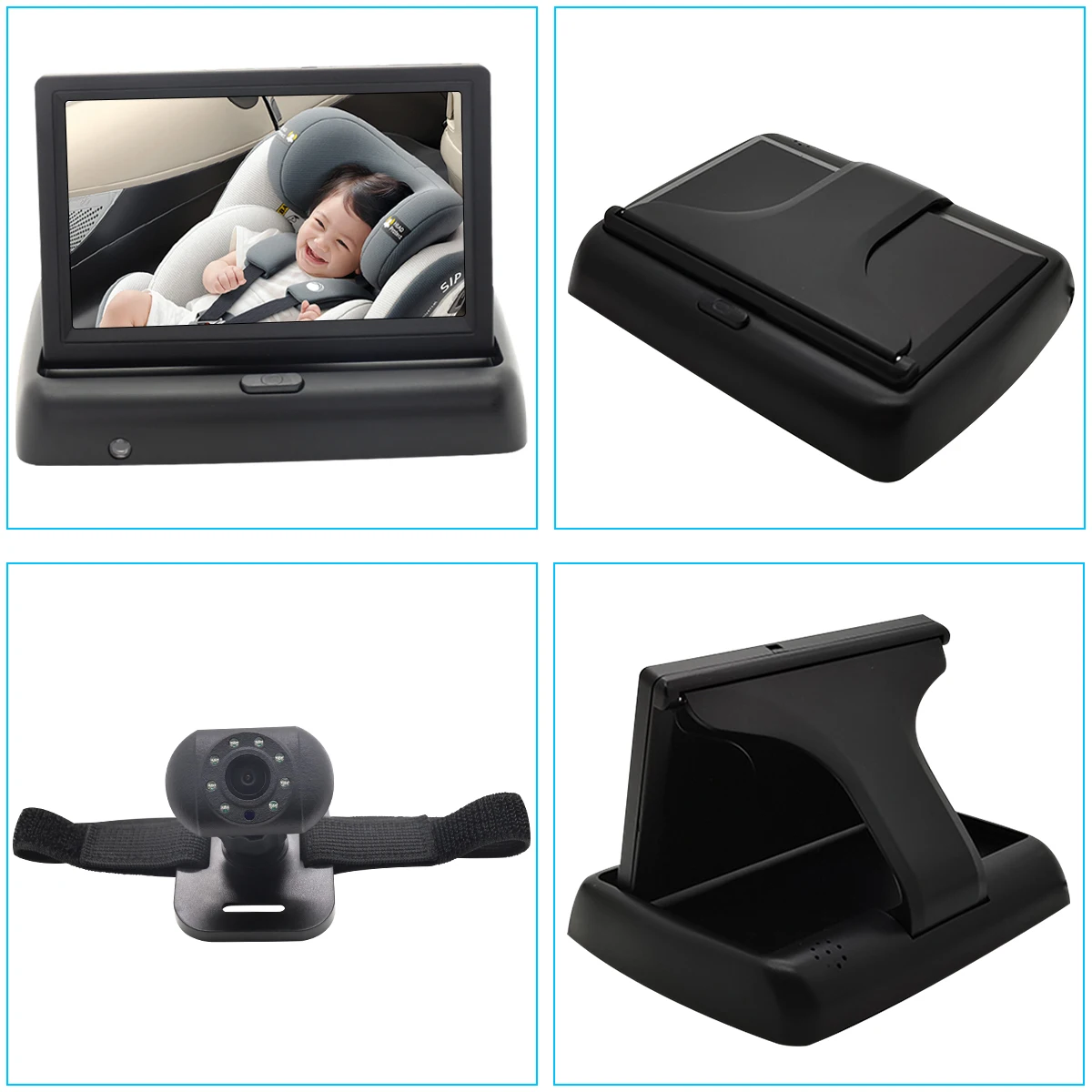 Wireless 4.3/5 Inch 1080P Baby Child Car Seat Mirror Safety Back Seat Monitor with Night Vision Camera