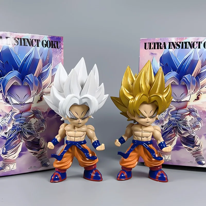 Anime Dragon Ball Super Saiyan Dios blanco de pie Son Goku PVC modelo de regalo adorno hecho a mano coleccionables
