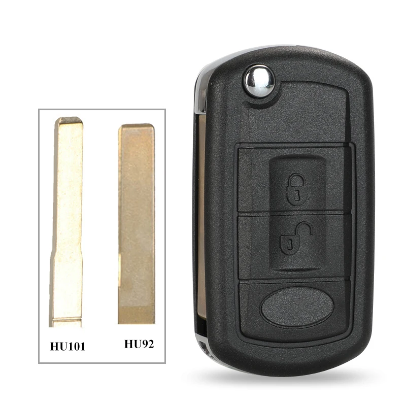 

jingyuqin 3 BTN Remote Flip Folding Car Key Case Shell For LAND ROVER Range Rover Sport LR3 Discovery HU92 HU101 Blade Replace