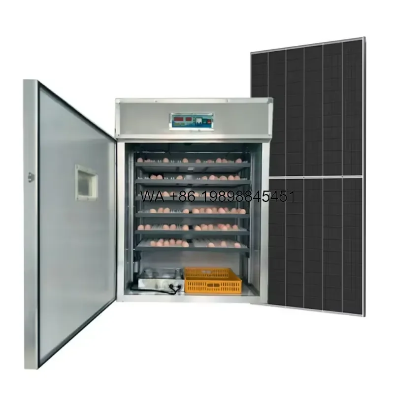 Wmwmnu for 528 Eggs Solar Powered Egg Incubator Automatic Temperature Control High Hatching Rate Poultry Hatcher for Farm