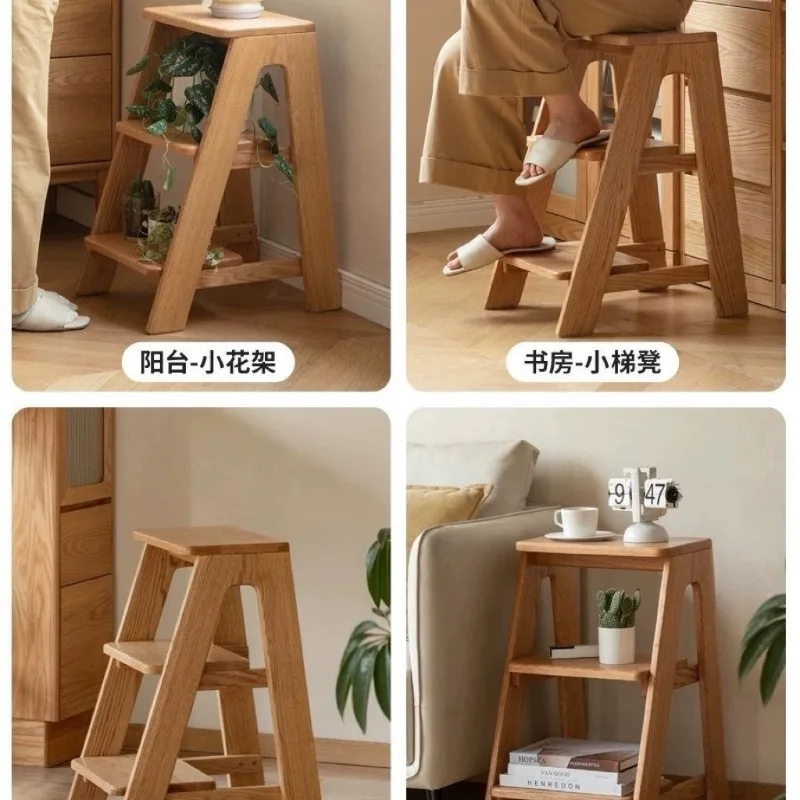 Nordic solid wood ladder stool foot stool restaurant stool oak bar chair kitchen stools household high stools dining stools