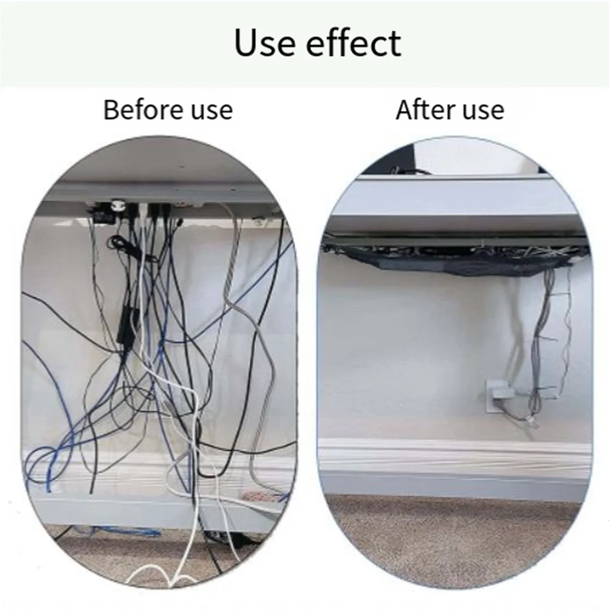 Cable Management Net - Under Desk Wire Management - Flexible Under Desk Cable Management Tray