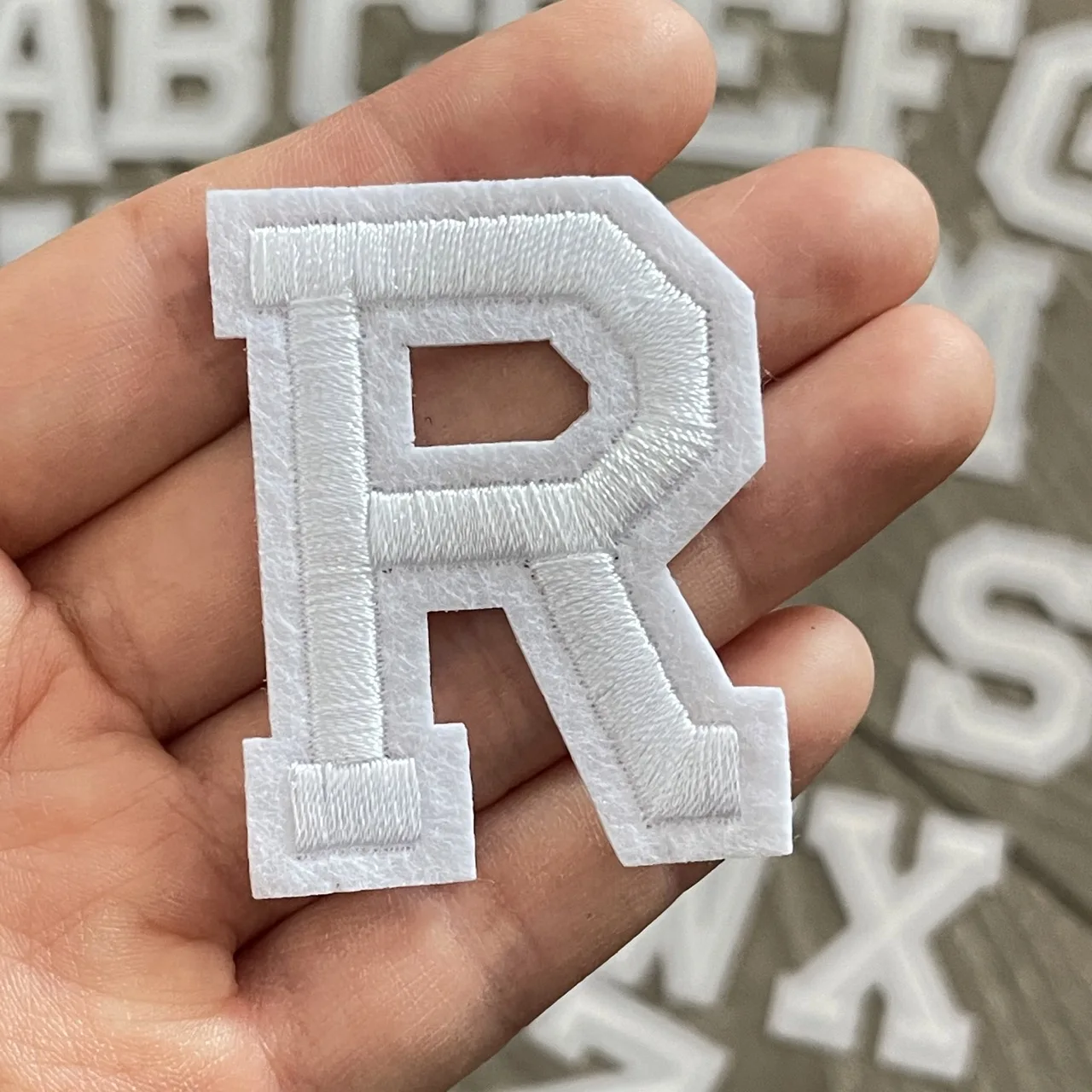 5CM White Embroidered Patch Iron on Letter Patches for Clothing Alphabet ABCD EFG HIJK LMN OPQ RST UVW XYZ for DIY Accessories