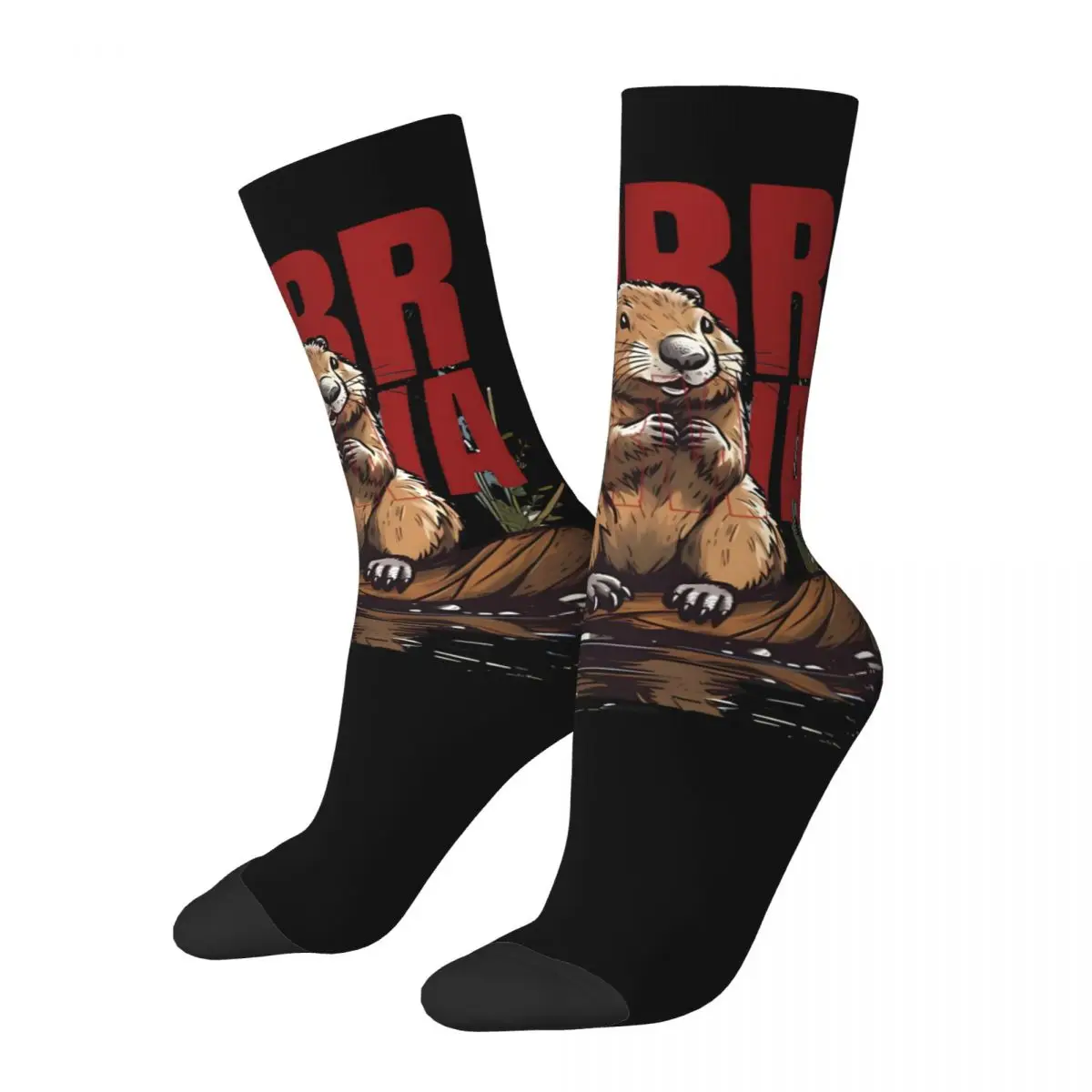 

Hip Hop Vintage Vibes Crazy Men's compression Socks Unisex Bobr Kunwa Funny Beaver Harajuku Pattern Printed Funny Novelty Happy