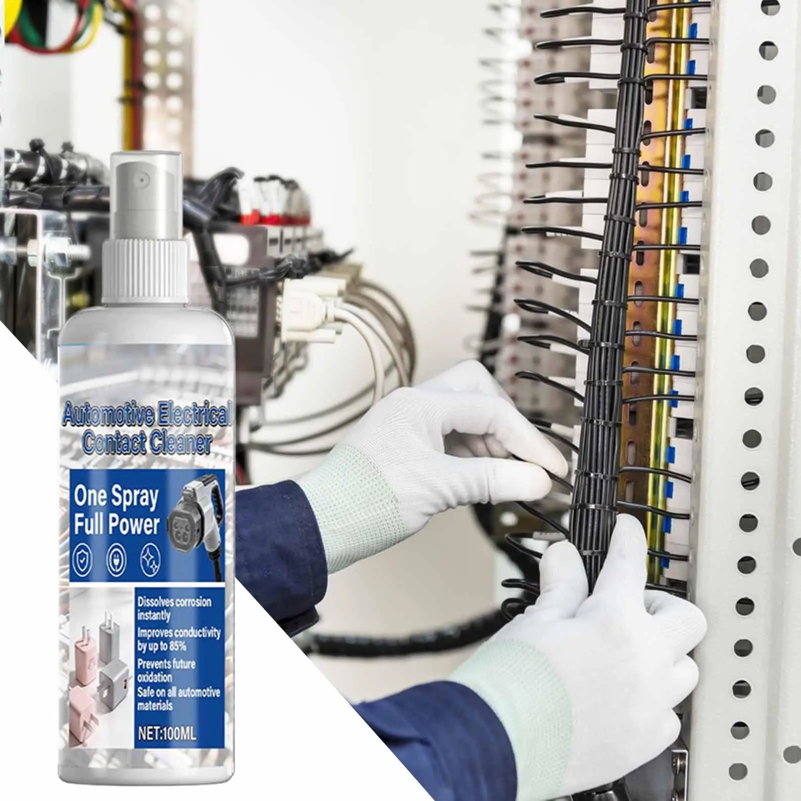 100ml Fast-Drying Electronics Cleaner Spray Electrical Contact Cleaner for Car Plugs Battery Terminal Circuit Boards