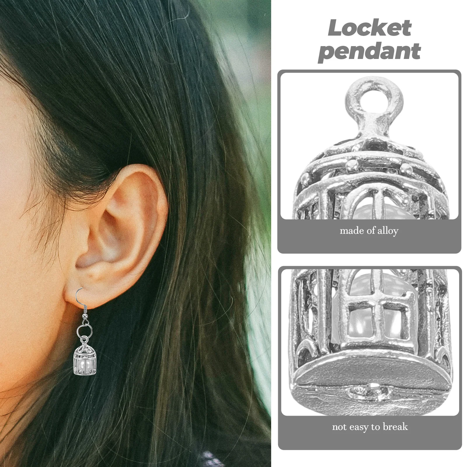 3개 세트 합금 새장 펜던트 로켓 내구성 있는 DIY 보석 제작 비즈 케이지 참 팔찌 귀걸이 진주 삽입 에센셜 오일