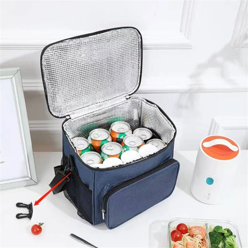 1Pcs Portable Lunch Bag Food Thermal Box Durable Waterproof Office Cooler Lunchbox With Adjustable Shoulder Strap Insulated Case