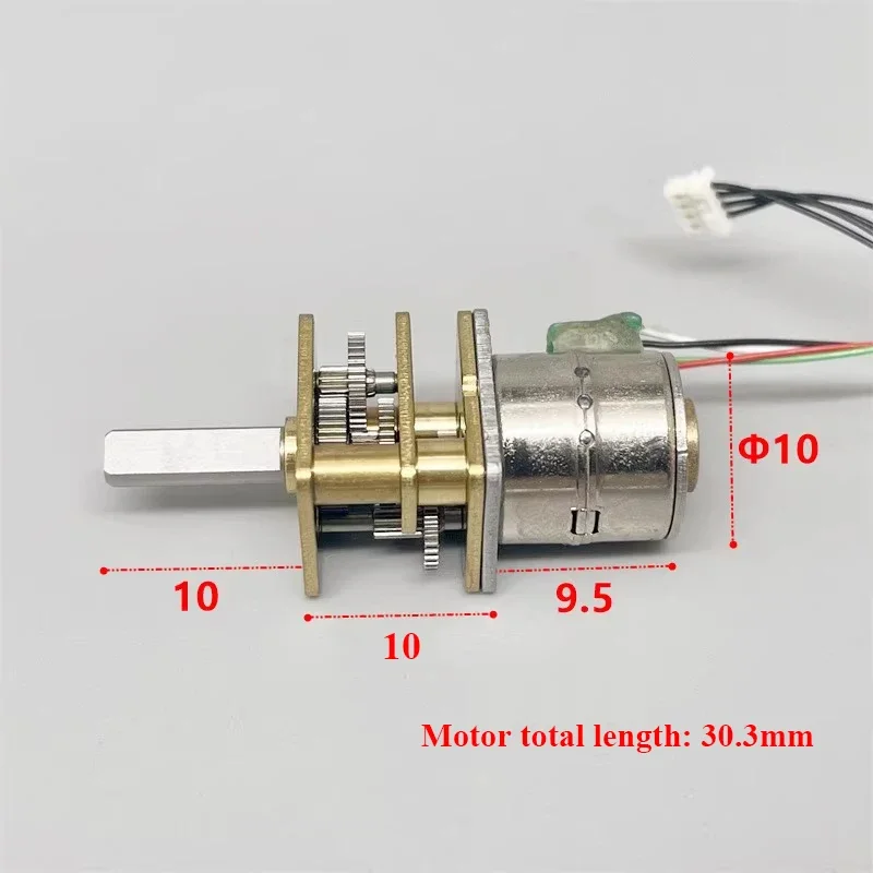 GSM10 Mini 10BY 10mm Gear Stepper Motor Micro 2-Phase 4-Wire Full Metal Gearbox Gear Stepping Motor DIY Robot Monitor Camera