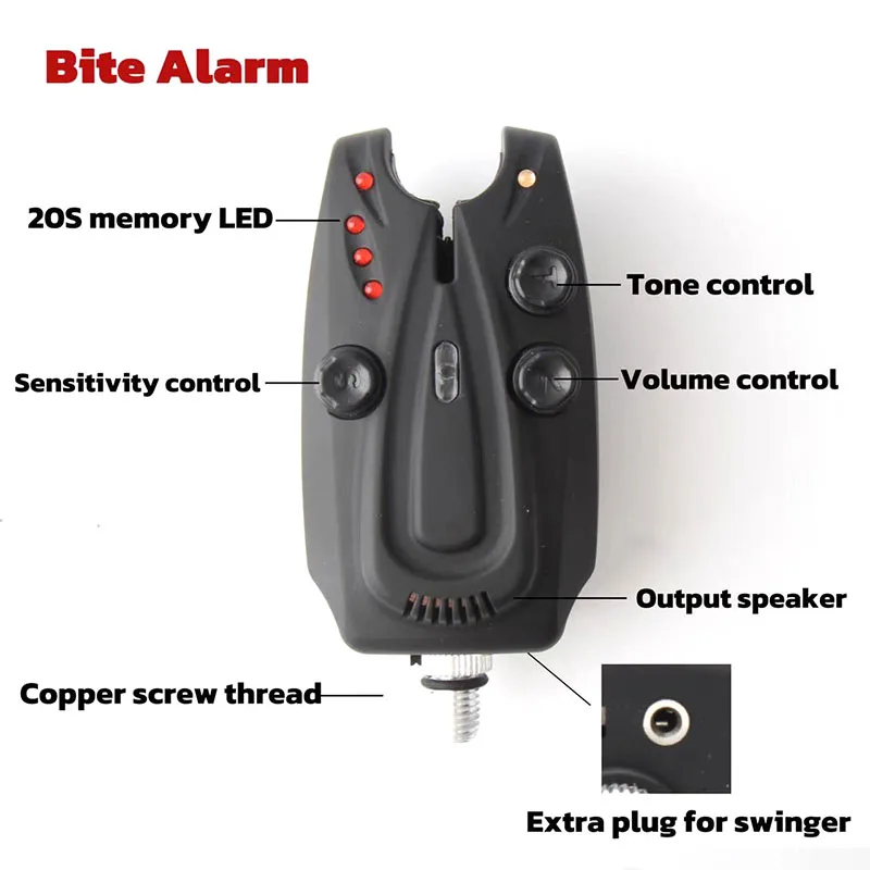 Wireless Carp Fishing 1+4 Alarm Bite Set Waterproof Fishing Bite Alarms Fishing Bite Indicator Fishing Accessories JS-B4