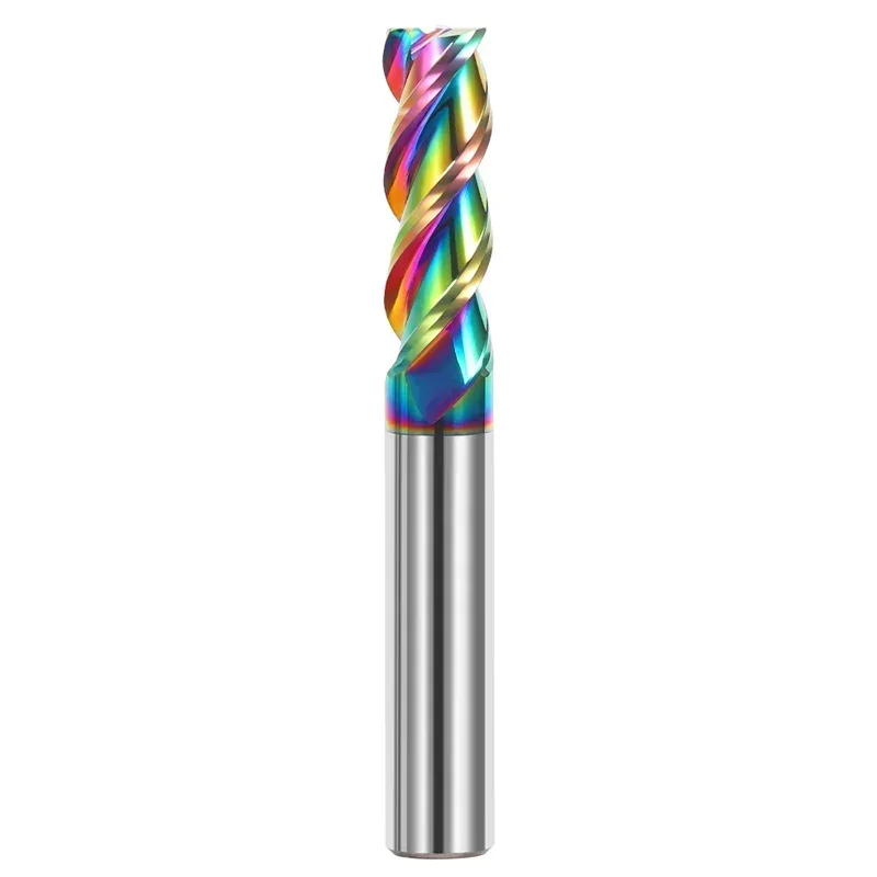 HRC58 End Mill Aluminium 3F Milling Cutter 6 8 12 20 Acrylic Wood Copper Plastic Cutting Tool CNC Maching Milling Tools Endmils